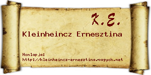 Kleinheincz Ernesztina névjegykártya